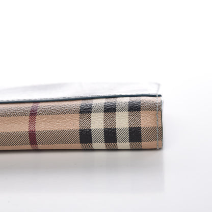 Burberry Calfskin Haymarket Check Medium Cowley Flap Wallet Eucalyptus Grey 11 of 11