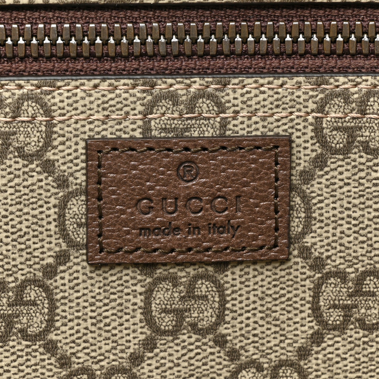 GG Supreme Monogram Textured Dollar Calfskin Web Savoy Duffle Bag Beige Ebony