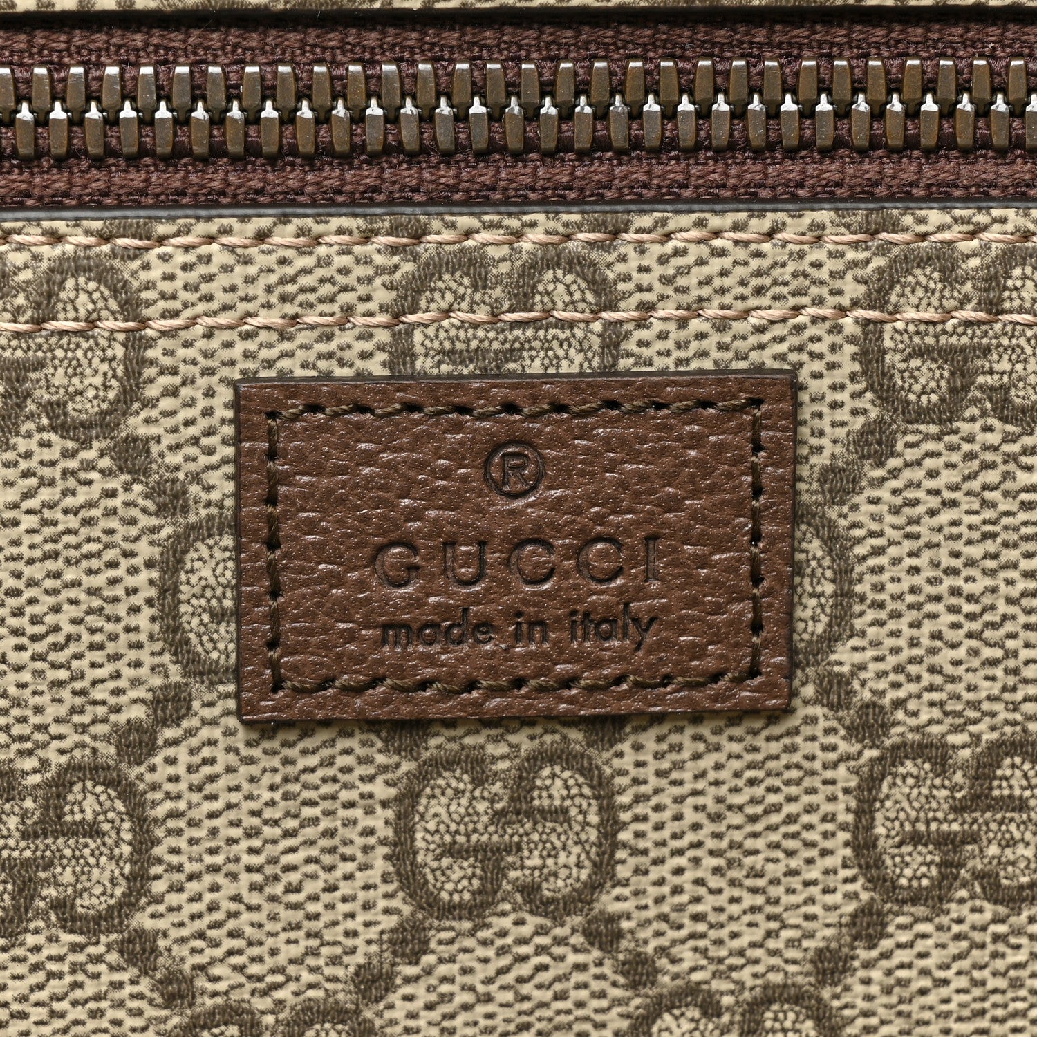 Gucci GG Supreme Monogram Textured Dollar Calfskin Web Savoy Duffle Bag Beige Ebony 6 of 11