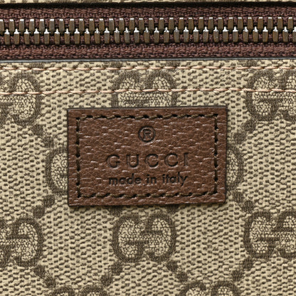 Gucci GG Supreme Monogram Textured Dollar Calfskin Web Savoy Duffle Bag Beige Ebony 6 of 11
