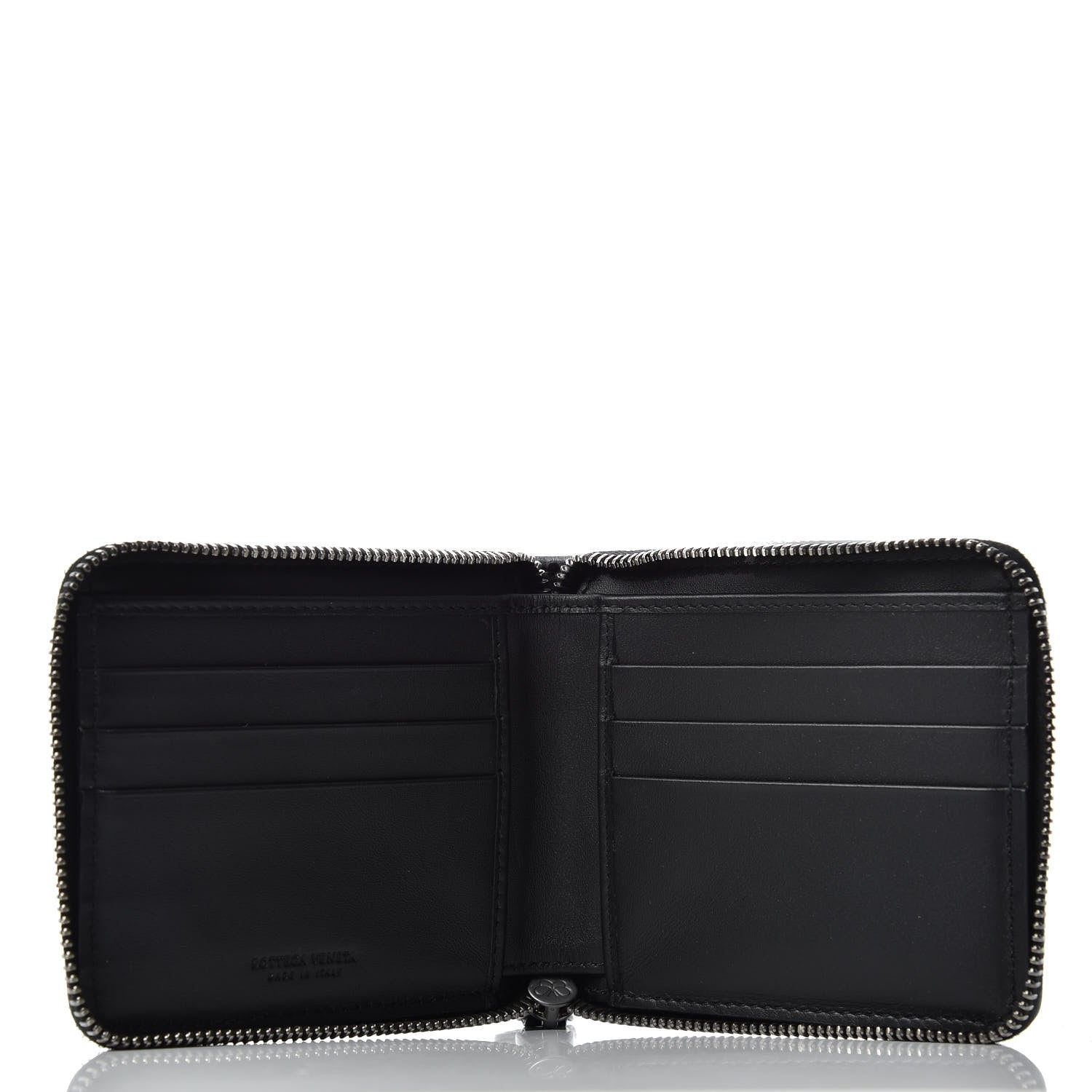 Bottega Veneta Nappa Intrecciato Zip Around Compact Wallet Black 5 of 7