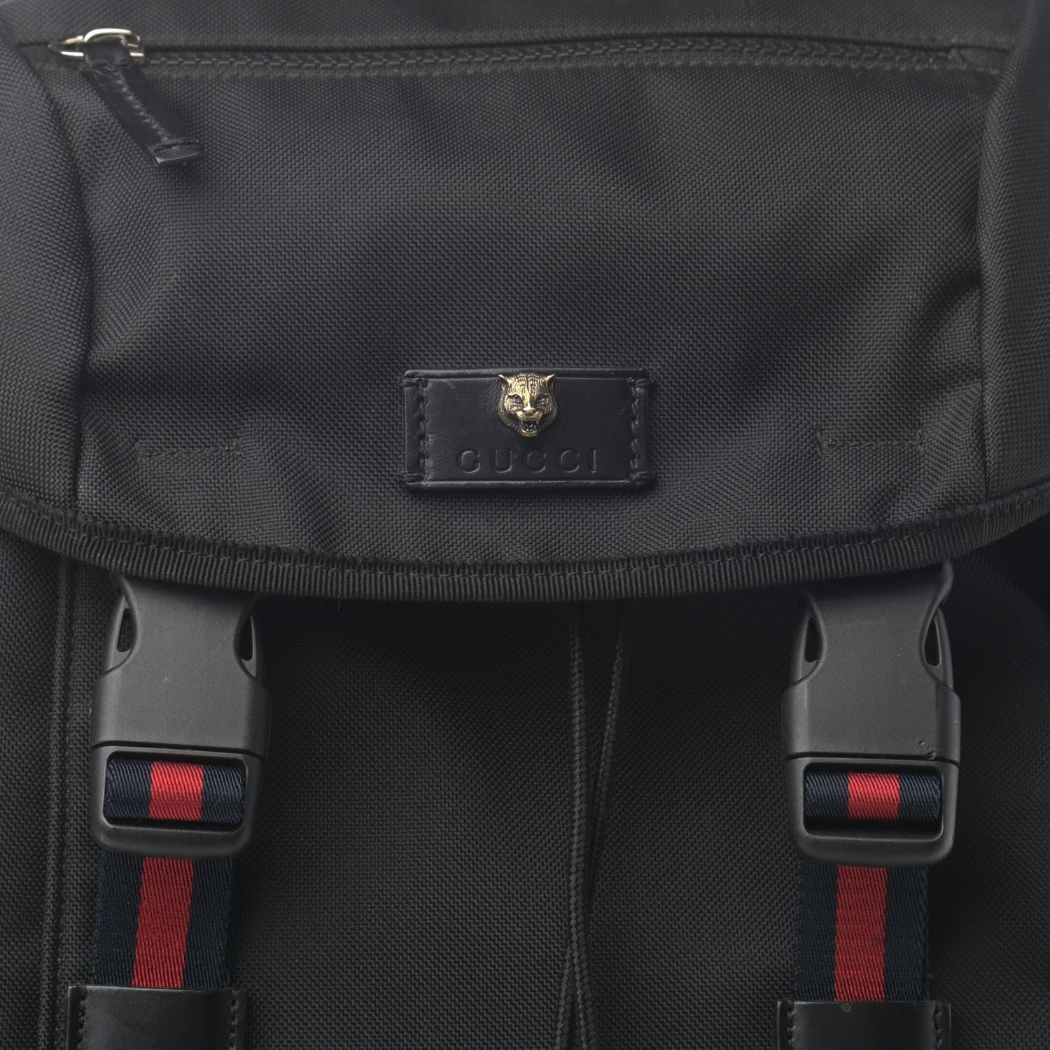 Gucci Techno Canvas Web Double Buckle Backpack Black 9 of 12