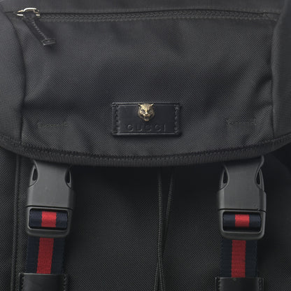 Gucci Techno Canvas Web Double Buckle Backpack Black 9 of 12