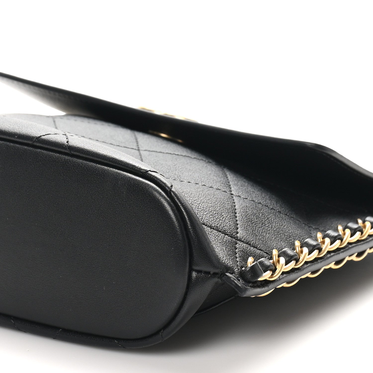 Chanel Calfskin Quilted Chain Small Hobo Bag Black 10 of 10