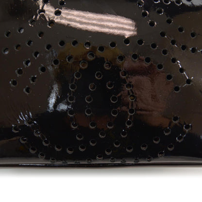 Chanel Patent Perforated CC Shopping Tote Black 5 of 9