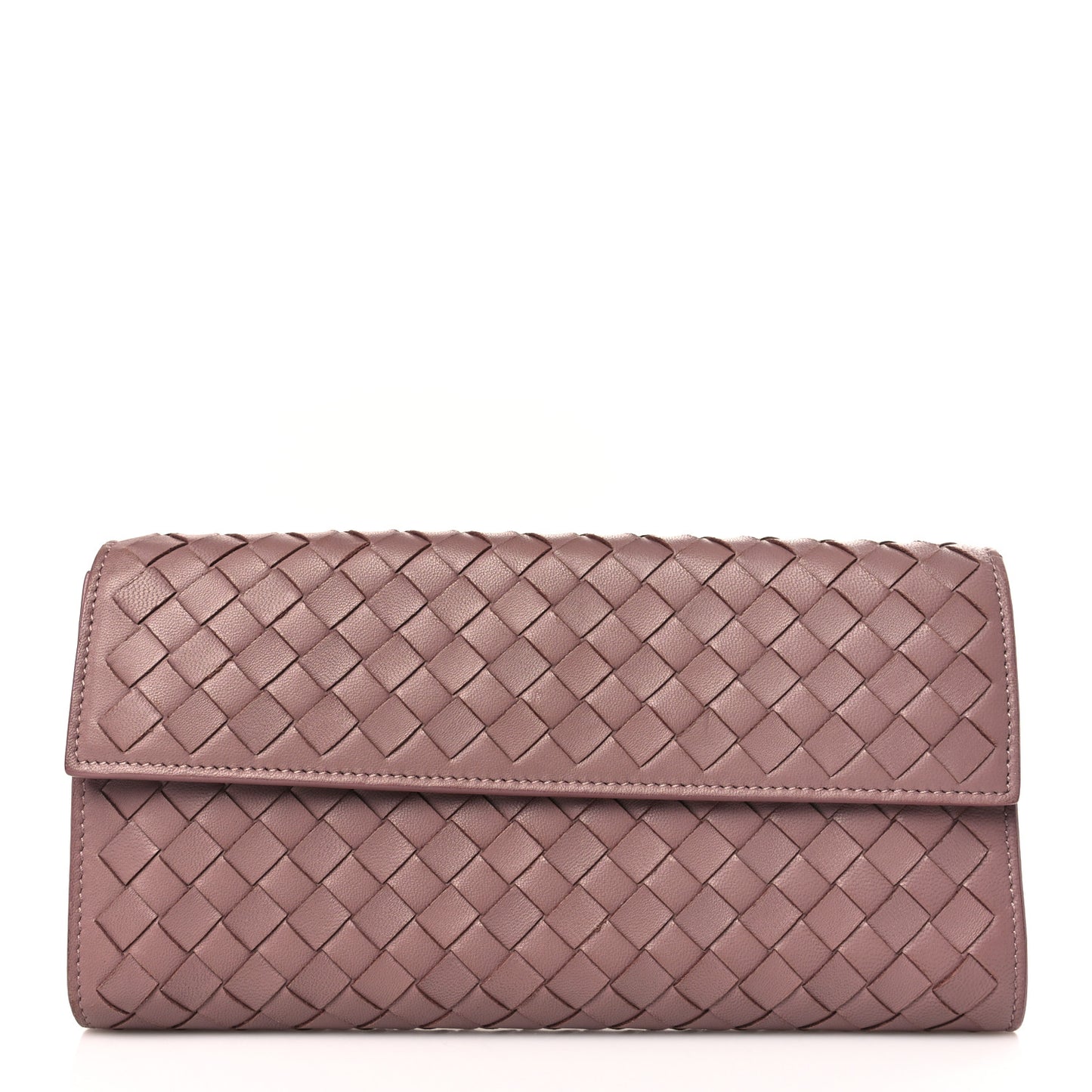 Nappa Intrecciato Continental Flap Wallet Pink
