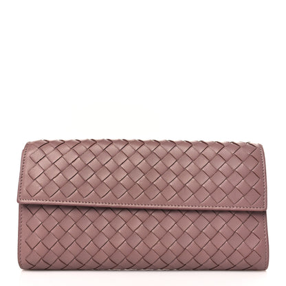 Bottega Veneta Nappa Intrecciato Continental Flap Wallet Pink 1 of 7