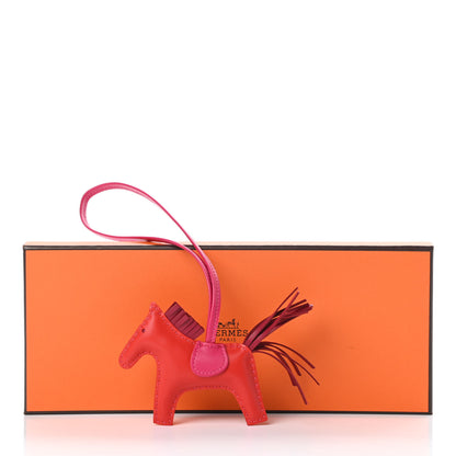 Hermes Milo Lambskin Grigri Rodeo Horse Bag Charm PM Rouge Indien Rubis Rose Mexico 5 of 5