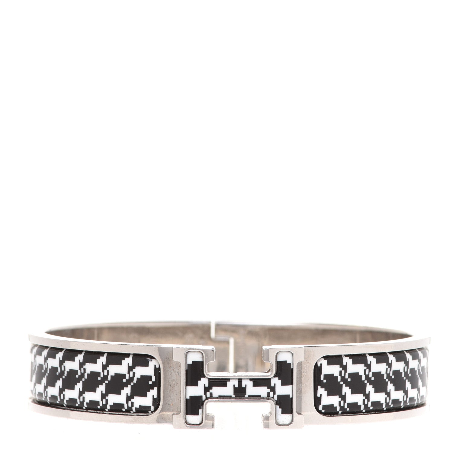 Hermes Enamel Cheval Pixel Clic Clac H Bracelet PM Black White 1 of 6