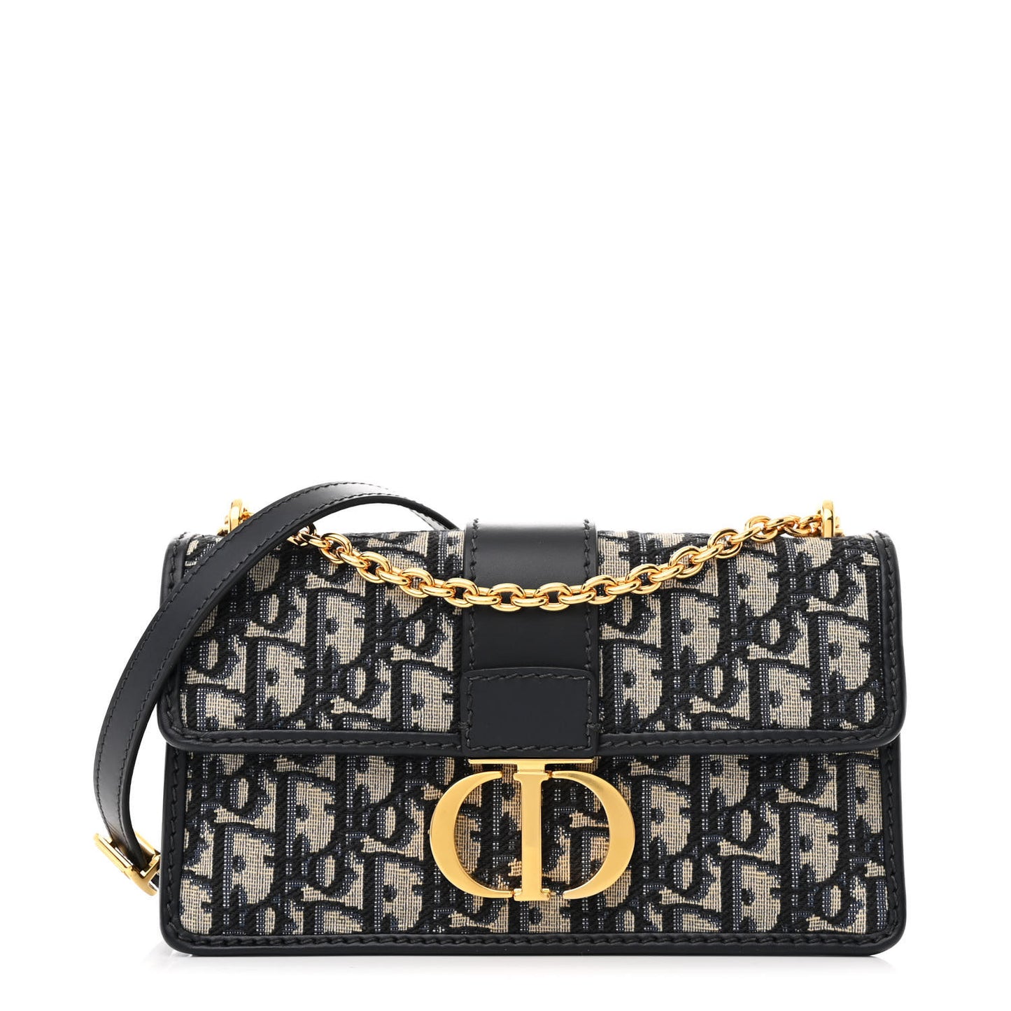 Oblique 30 Montaigne East West Chain Flap Bag Blue