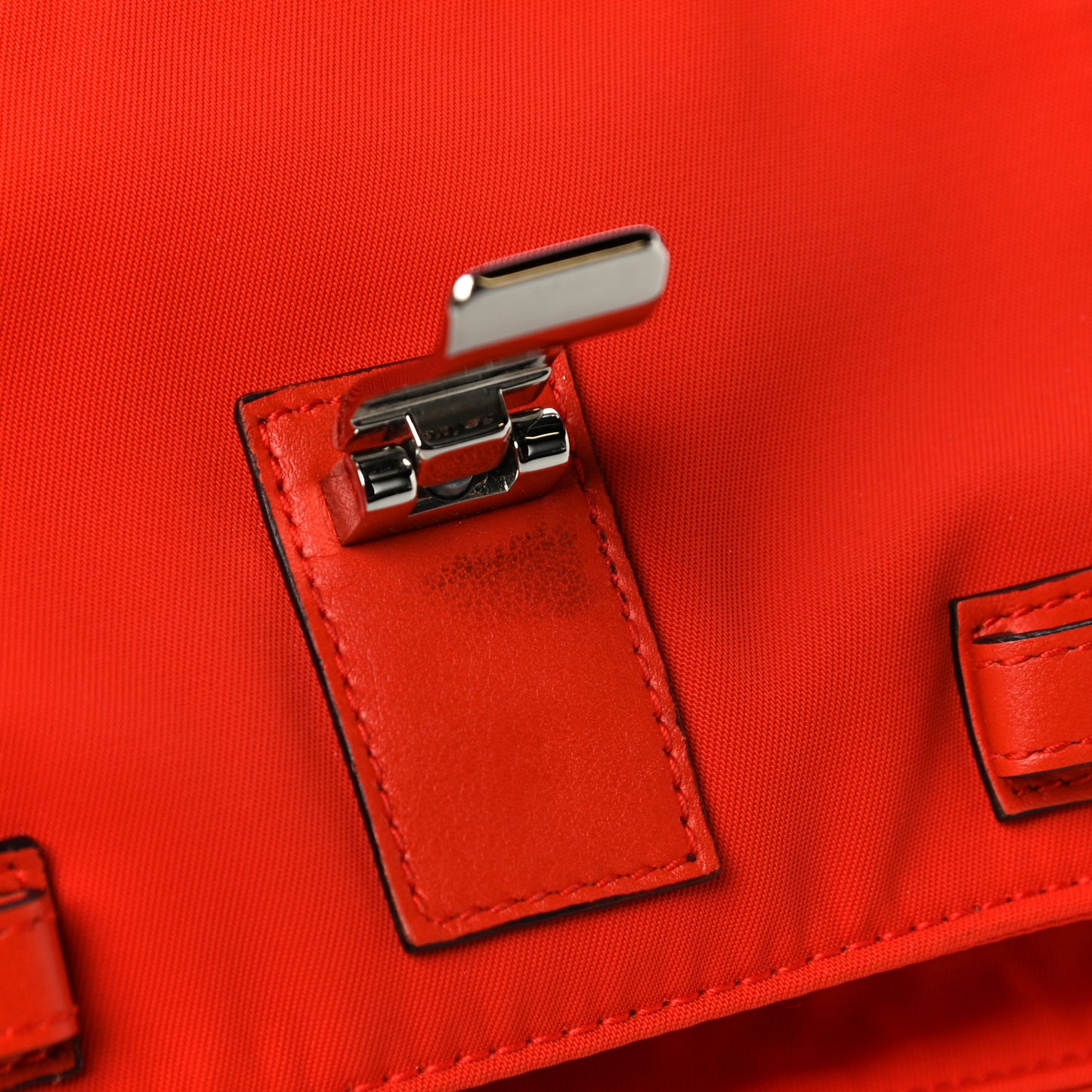 Nylon Calfskin PS1 Pouch Messenger Fire Red