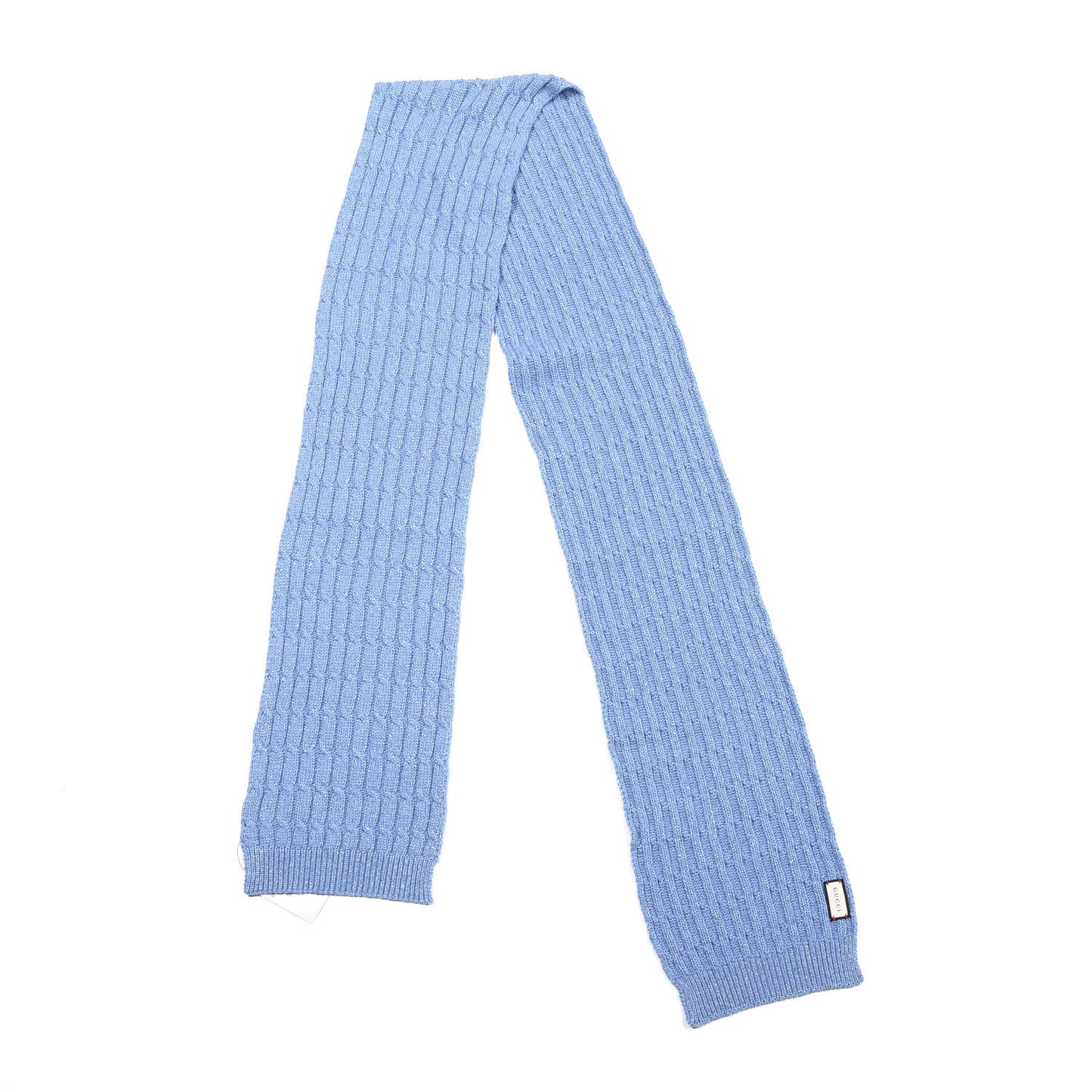 Wool Knit Shine Reg Scarf Bluette Sky Blue