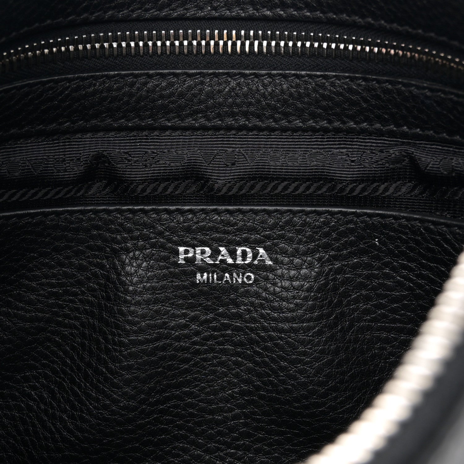 Prada Vitello Daino Zippered Crossbody Bag Black 6 of 12