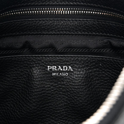 Prada Vitello Daino Zippered Crossbody Bag Black 6 of 12