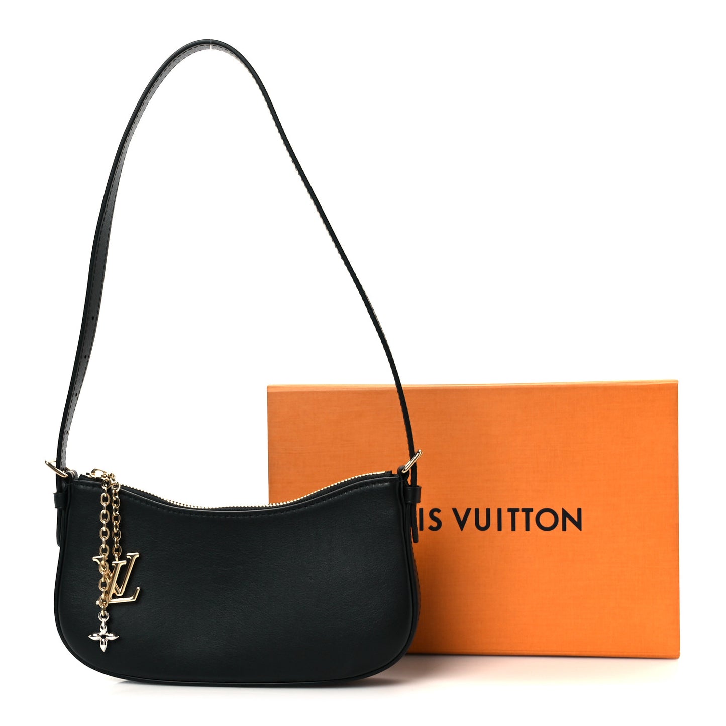 Calfskin LV Bloom Pochette  Black