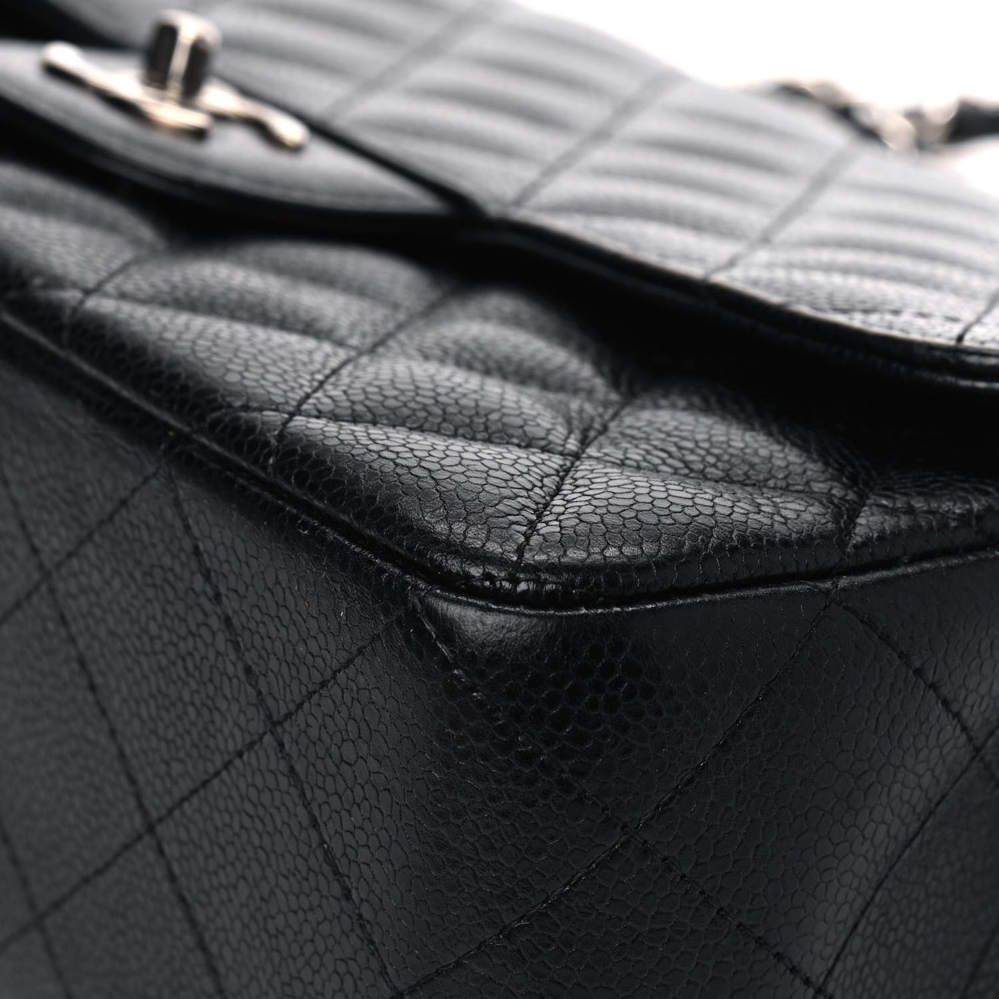 Caviar Quilted Jumbo Single Flap Black