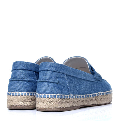 Hermes Denim Canvas Womens Trip Espadrilles 37 Bleu Clair 3 of 6