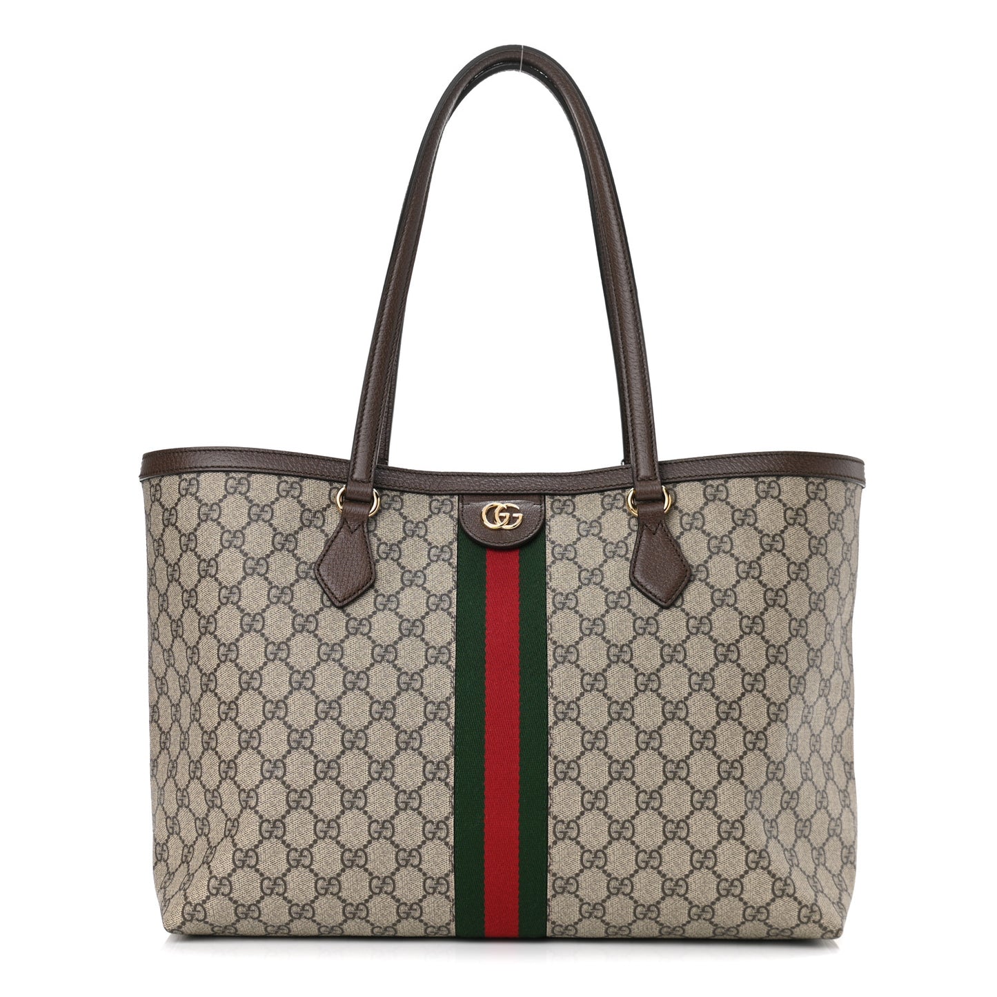 GG Supreme Monogram Medium Ophidia Shopping Tote Brown