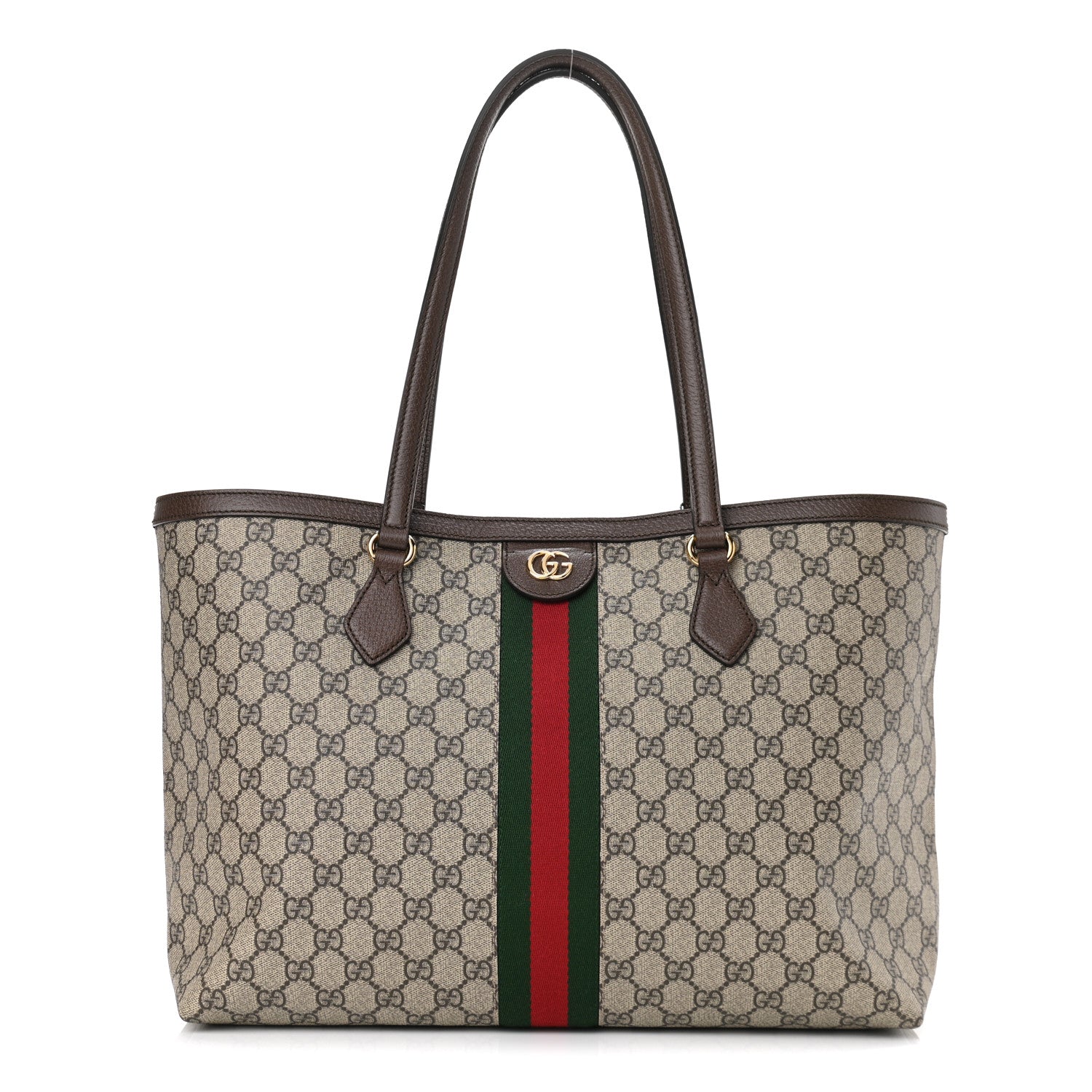 Gucci GG Supreme Monogram Medium Ophidia Shopping Tote Brown 1 of 10