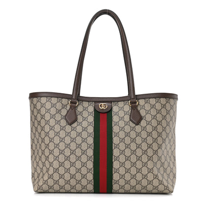Gucci GG Supreme Monogram Medium Ophidia Shopping Tote Brown 1 of 10