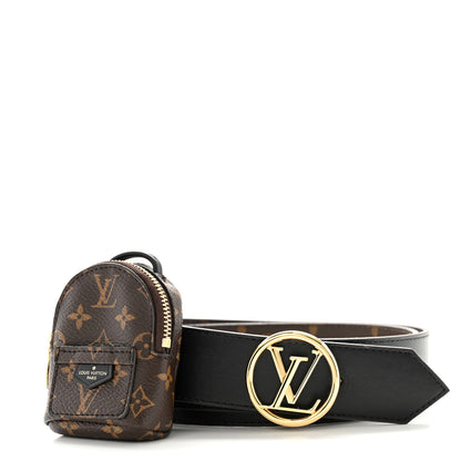 Louis Vuitton Calfskin Monogram 35mm LV Palm Springs Circle Reversible Belt 90 36 Black 2 of 8