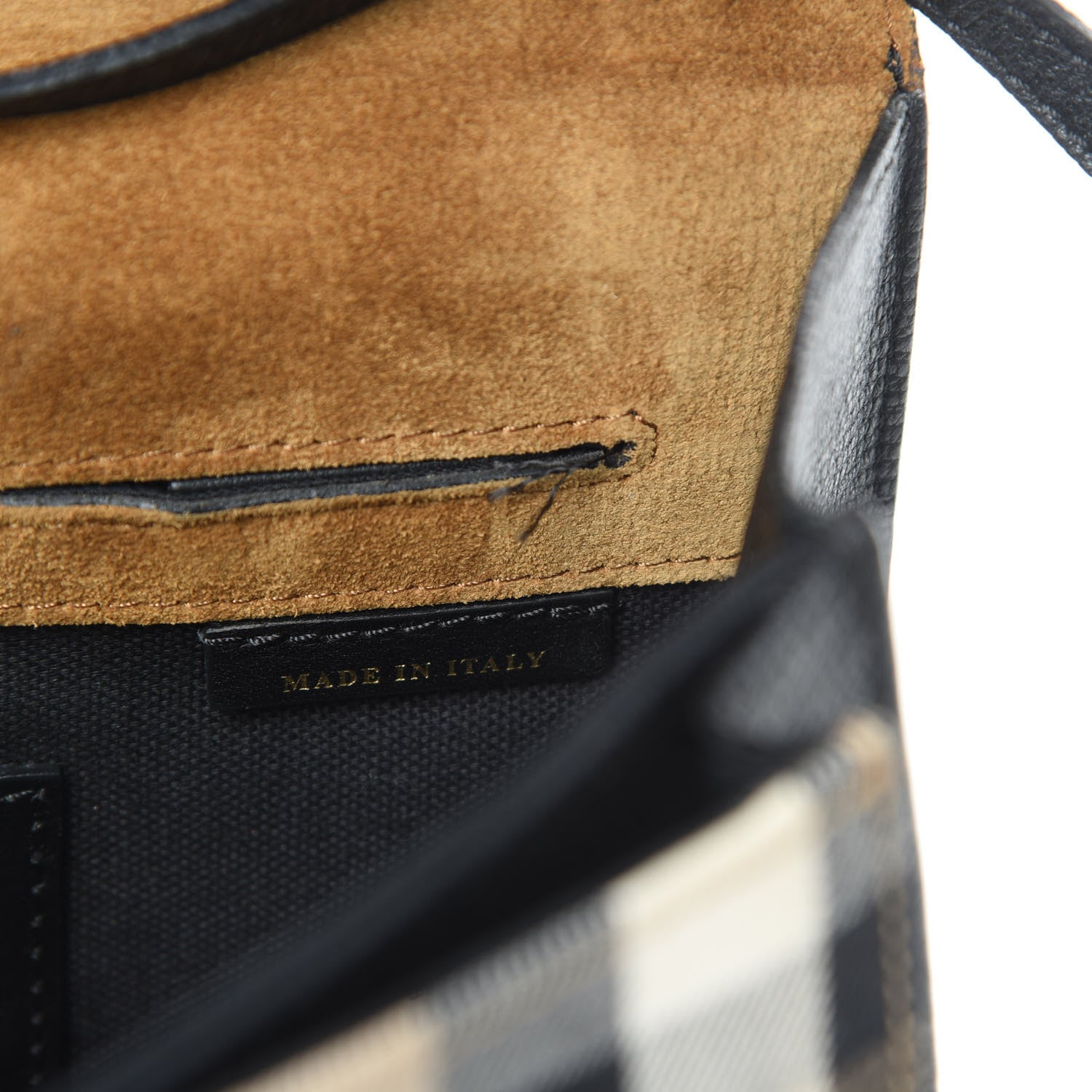 Burberry Derby Calfskin House Check Small Macken Crossbody Bag Black 12 of 15