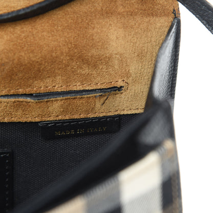 Burberry Derby Calfskin House Check Small Macken Crossbody Bag Black 12 of 15