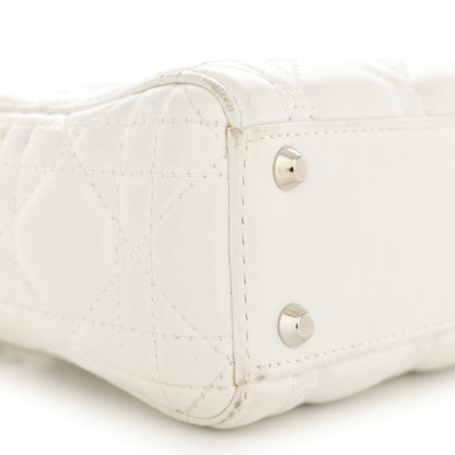Christian Dior Lambskin Cannage Mini Lady Dior White 9 of 16