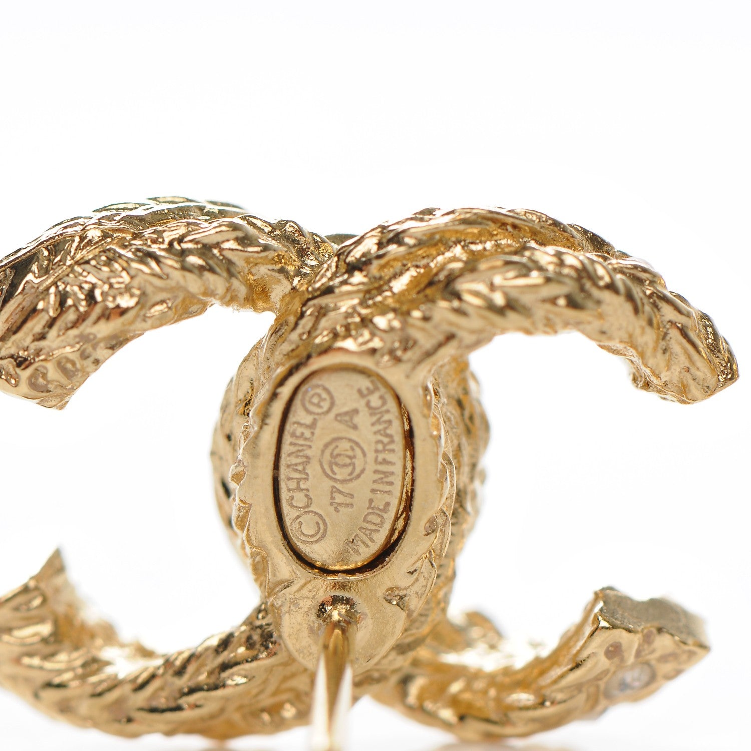 Chanel Crystal CC Earrings Gold 4 of 4