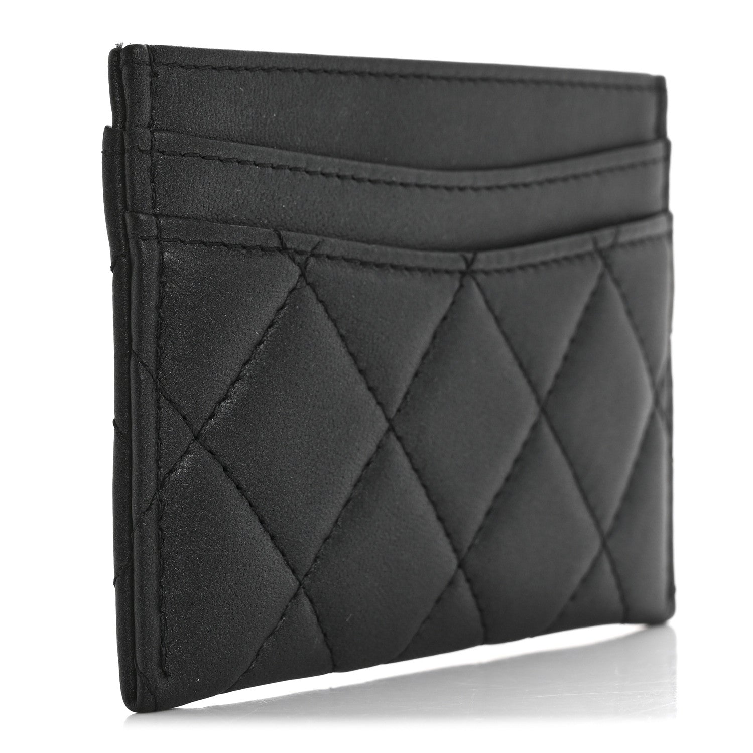 Chanel Pearly Lambskin Quilted Card Holder So Black 3 of 9