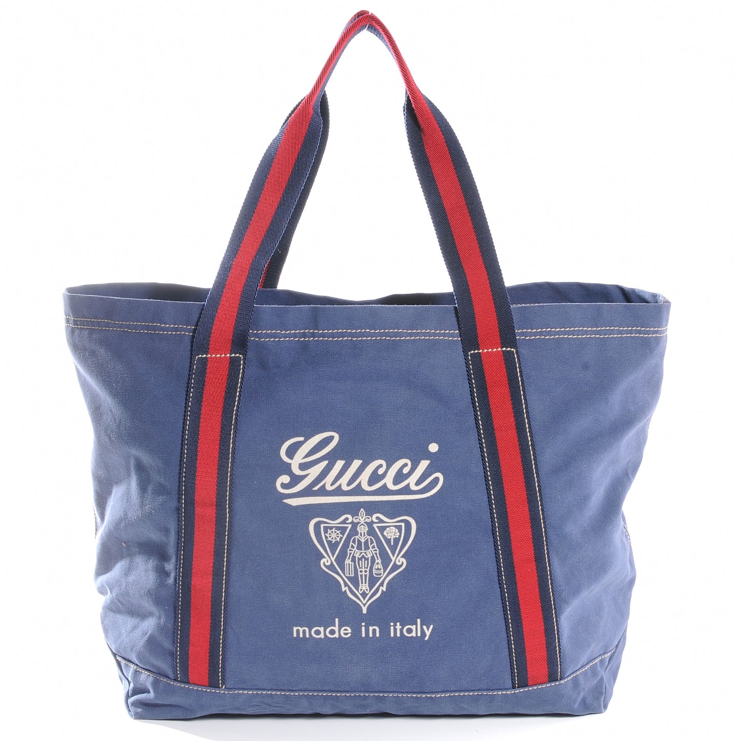 Canvas Web Signature Tote Blue