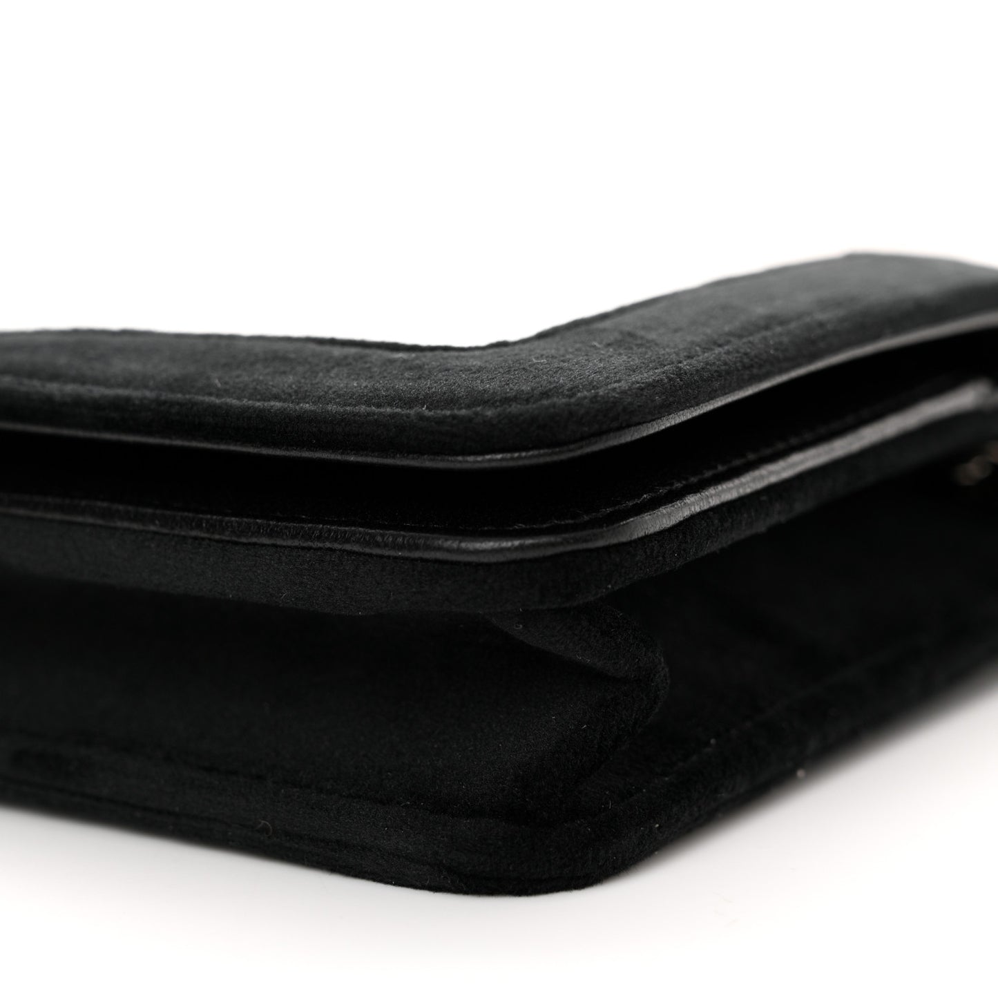 Velvet Mirror Embellished Boy Wallet On Chain WOC Argent