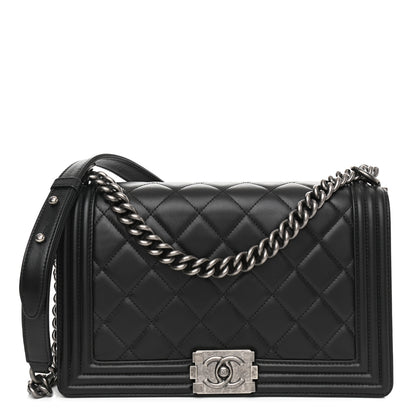 Chanel Lambskin Quilted New Medium Boy Flap Black 1 of 12