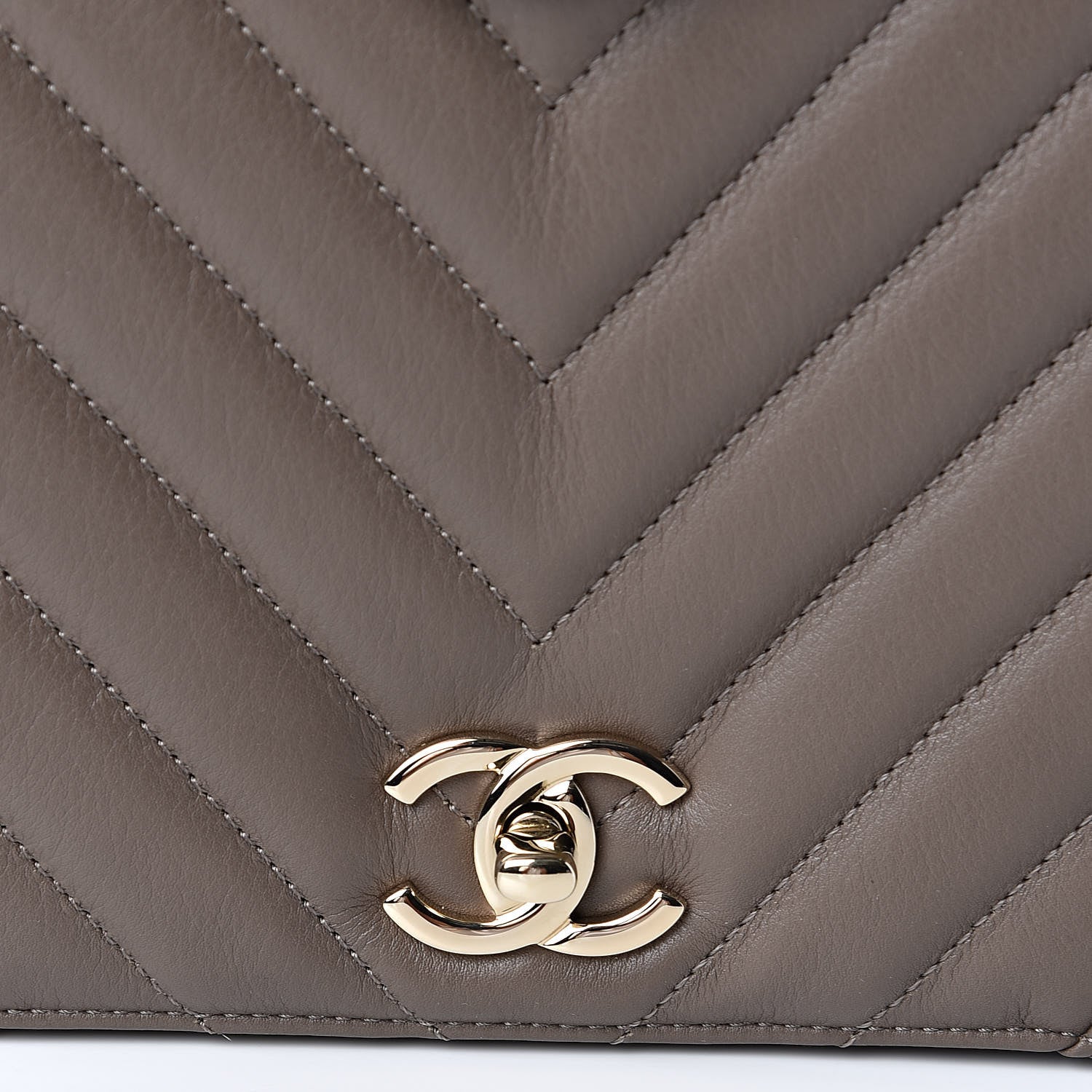 Chanel Calfskin Chevron Quilted Medium Statement Flap Khaki 10 of 11