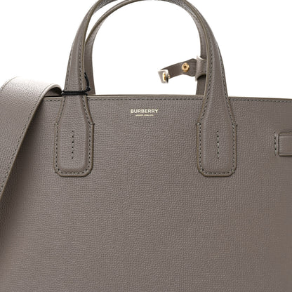 Burberry Grainy Calfskin House Check Medium Banner Tote Taupe Brown 7 of 9