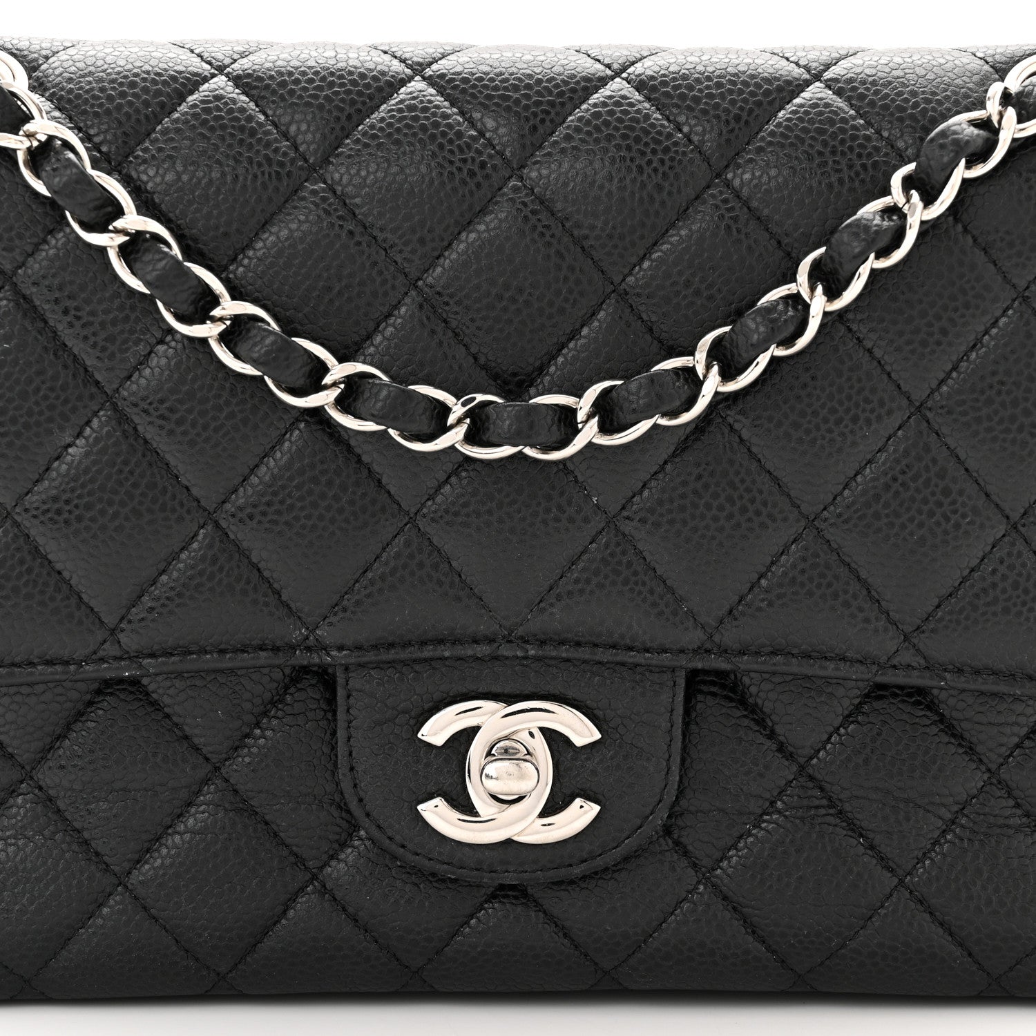 Chanel Caviar Quilted Medium Double Flap Black 7 of 9