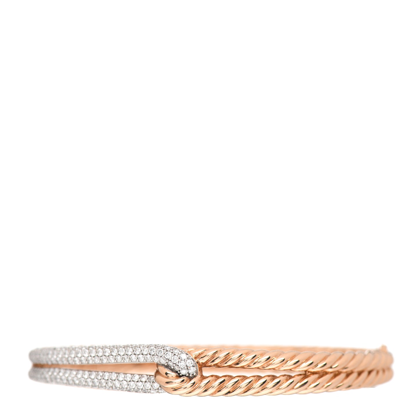 18K Rose Gold Diamond Single Loop Labyrinth Bracelet