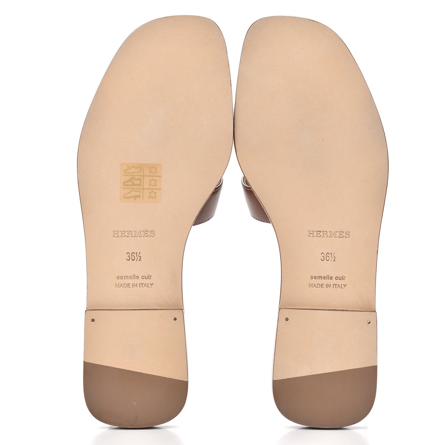 Box Calfskin Oran Sandals 36.5 Gold