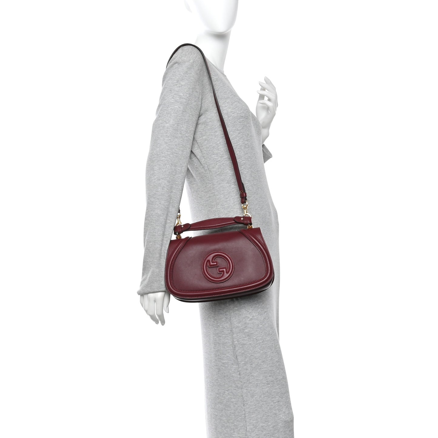 Roxy Calfskin Medium Blondie Top Handle Bag Rosso Ancora