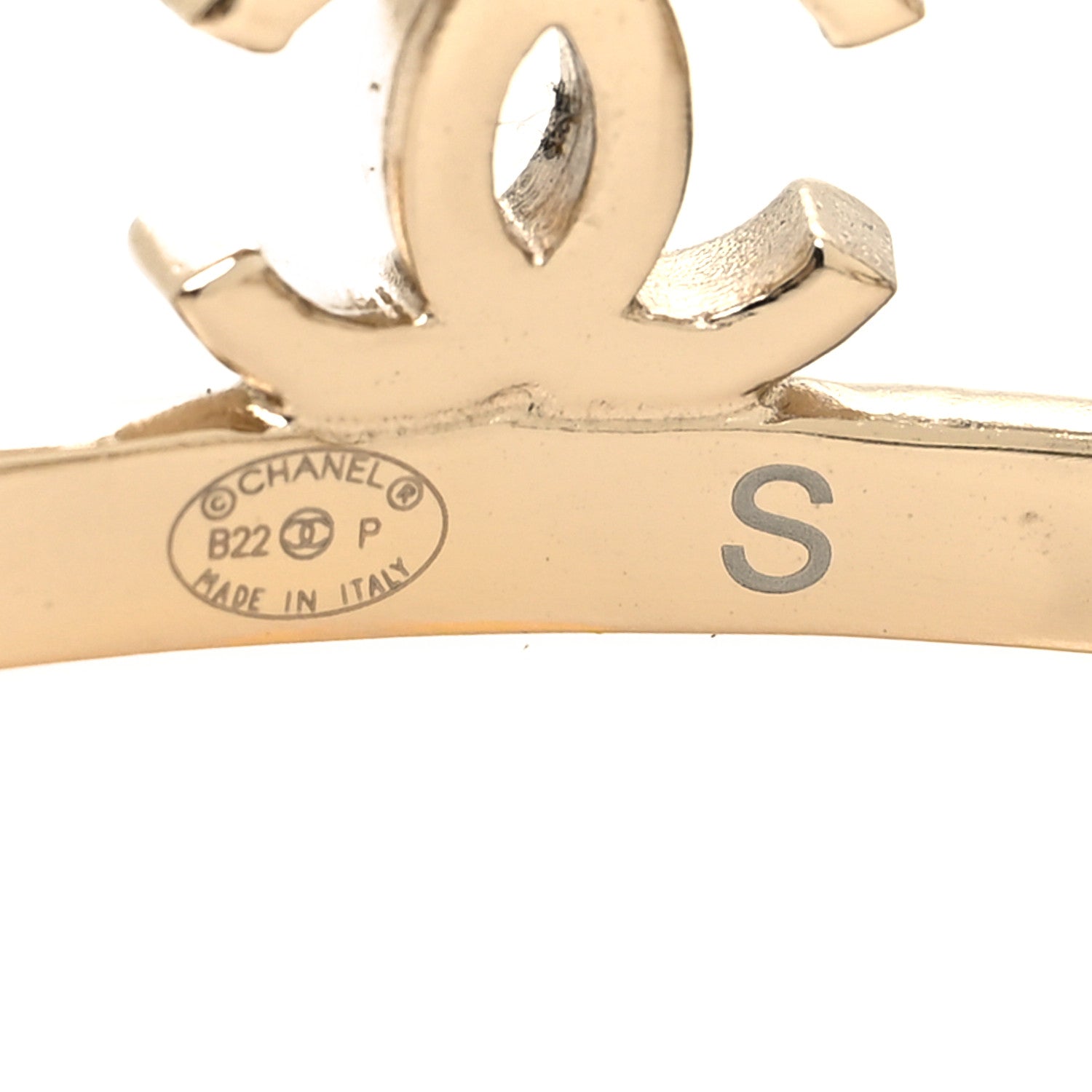 Chanel Metal Lambskin Chain CC Bracelet S Gold 4 of 4