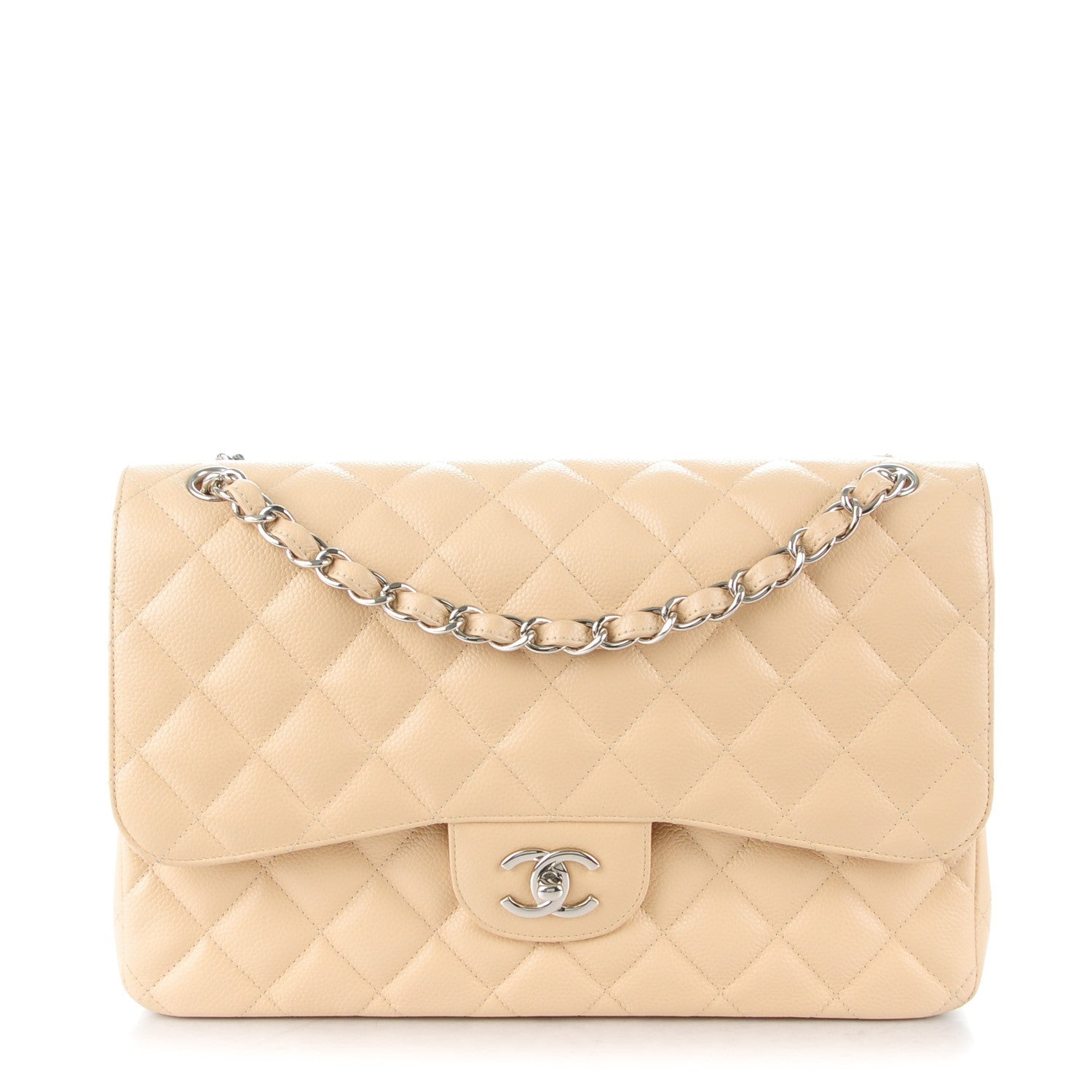 Chanel Caviar Quilted Jumbo Double Flap Beige Clair 1 of 8