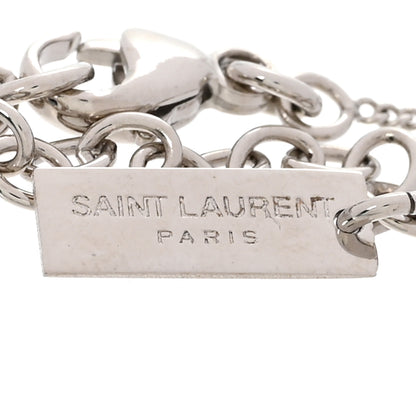 Saint Laurent Brass Monogram Charm Bracelet Silver 4 of 5