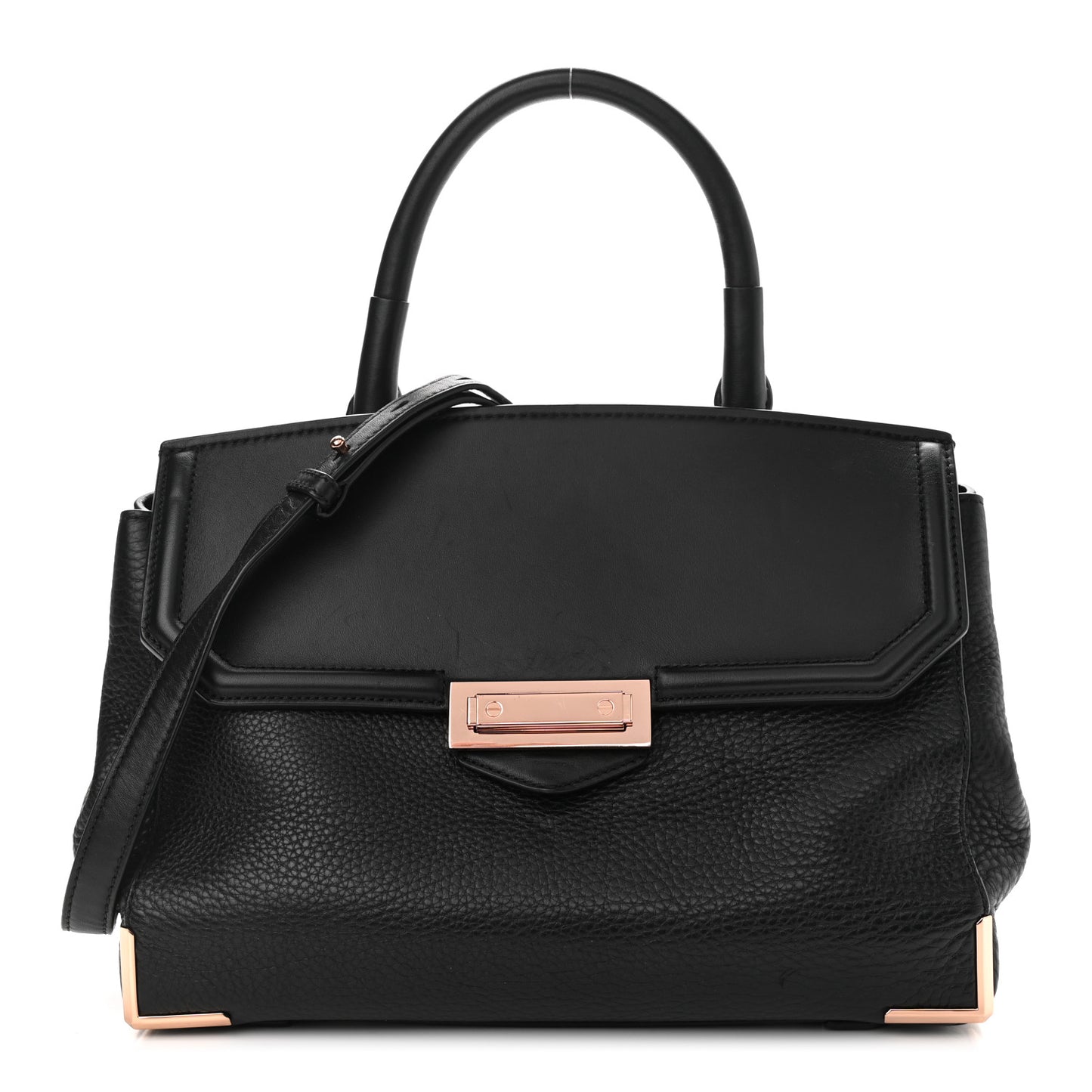 Calfskin Large Marion Black Rose Gold Hardware