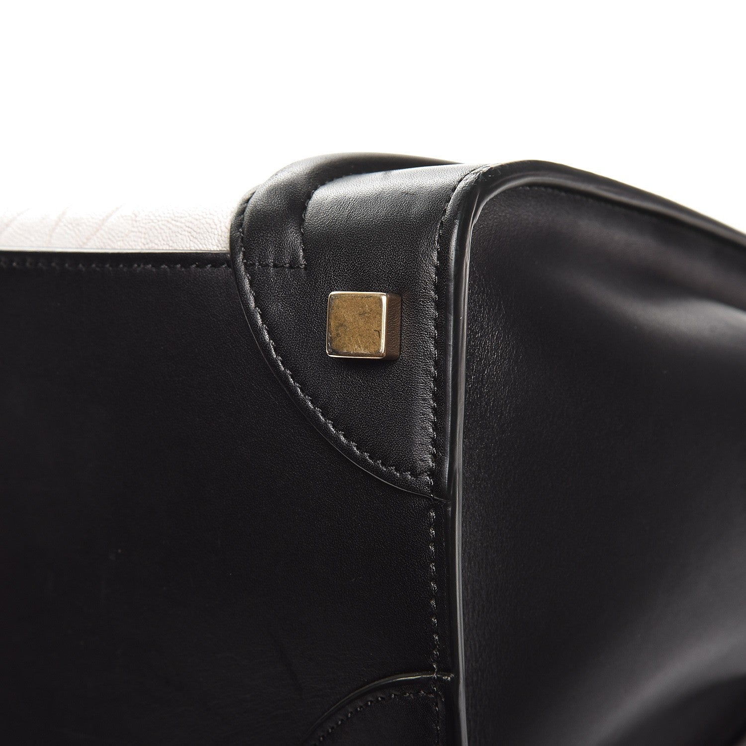 Celine Shrunken Lambskin Micro Bi-Color Luggage Black White 11 of 12