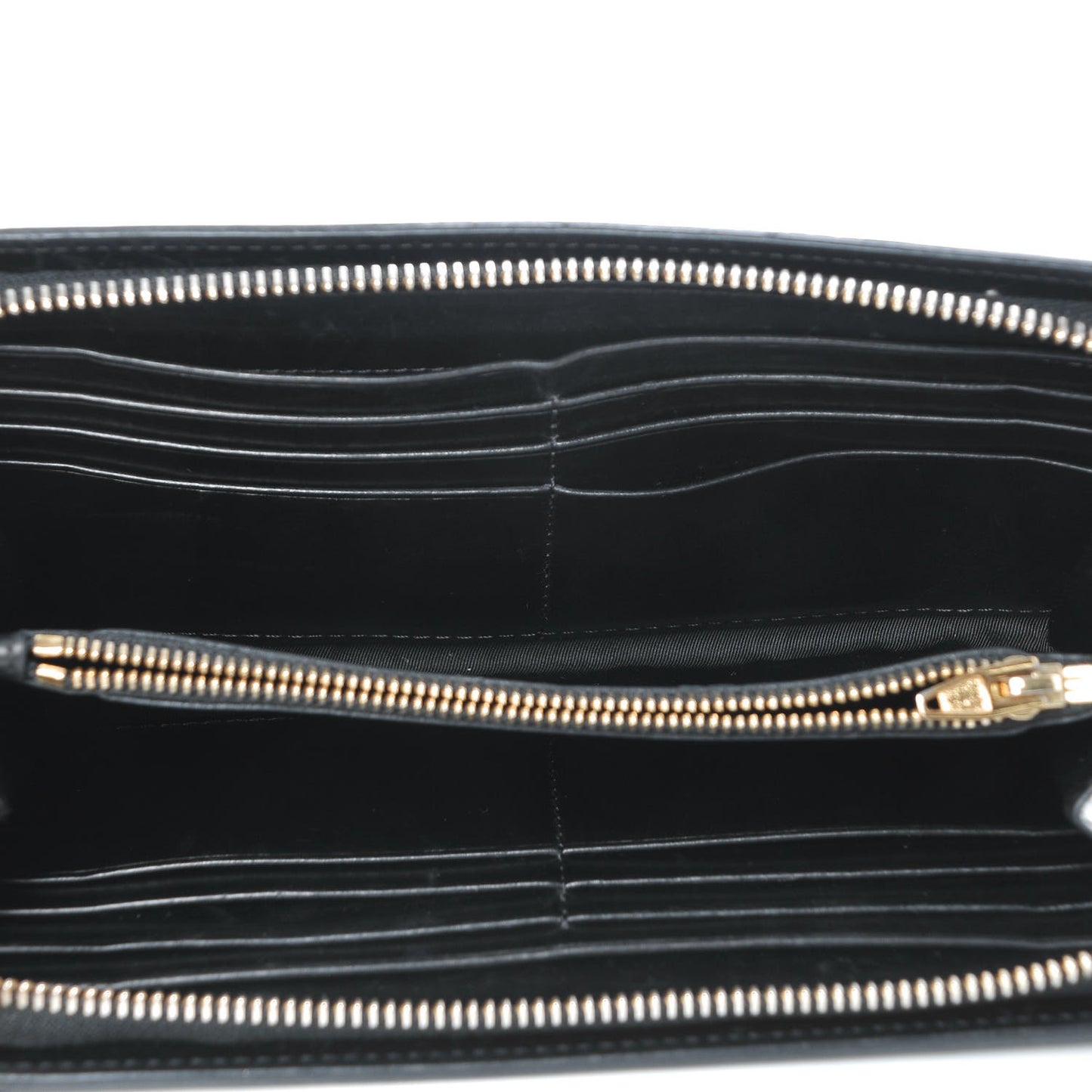 Lizard Calfskin Embossed Prisma Biker Wallet Black