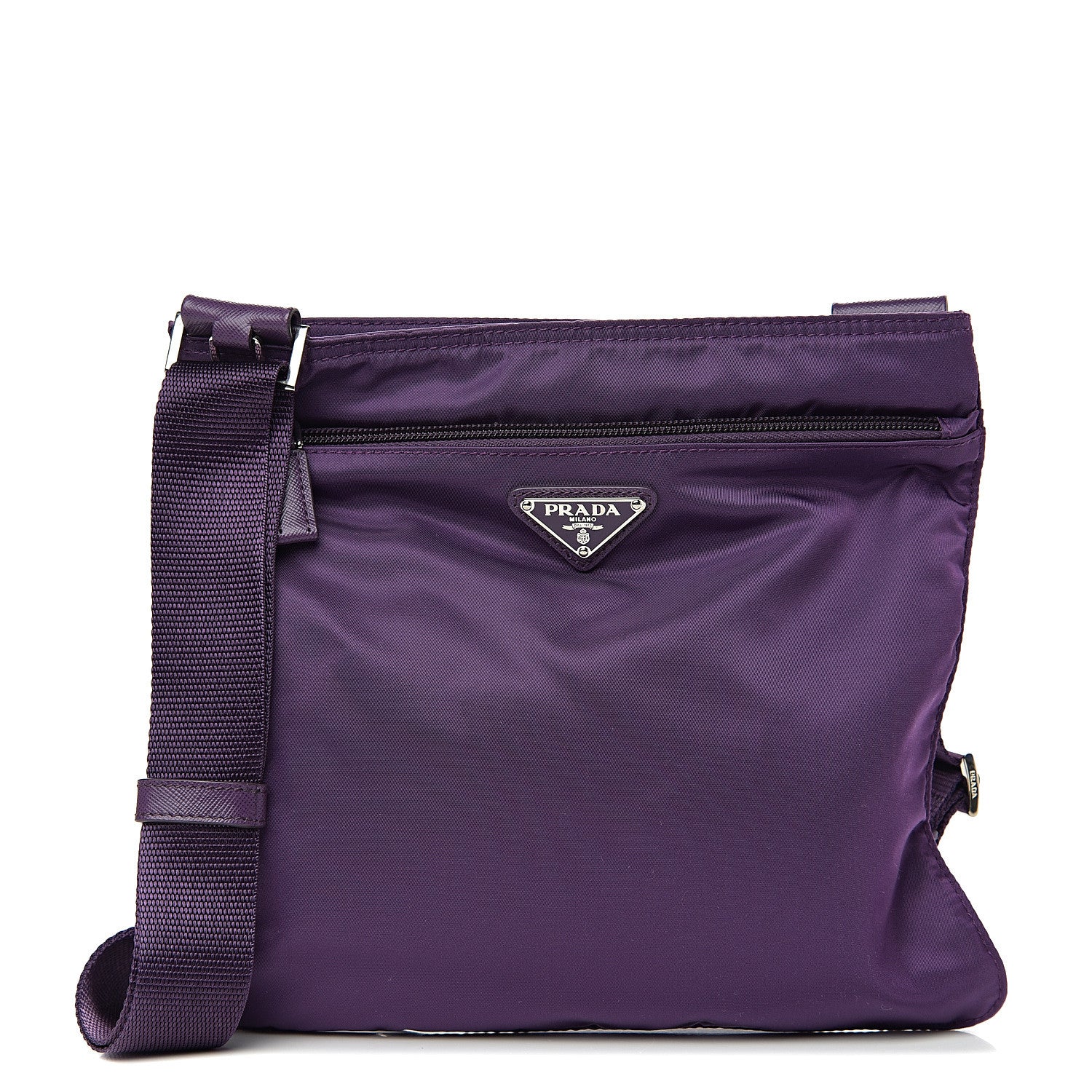 Prada Nylon Vela Saffiano Flat Messenger Bag Ciclamino 1 of 9