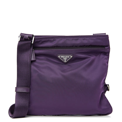 Prada Nylon Vela Saffiano Flat Messenger Bag Ciclamino 1 of 9