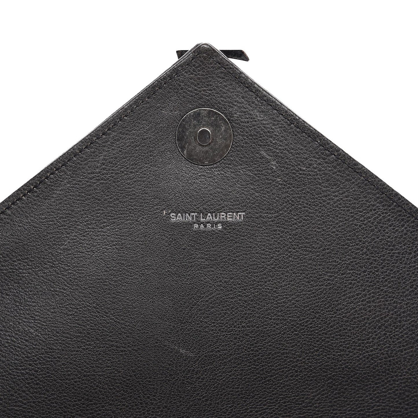 Sheepskin Matelasse Chevron Monogram Large College Satchel Grey