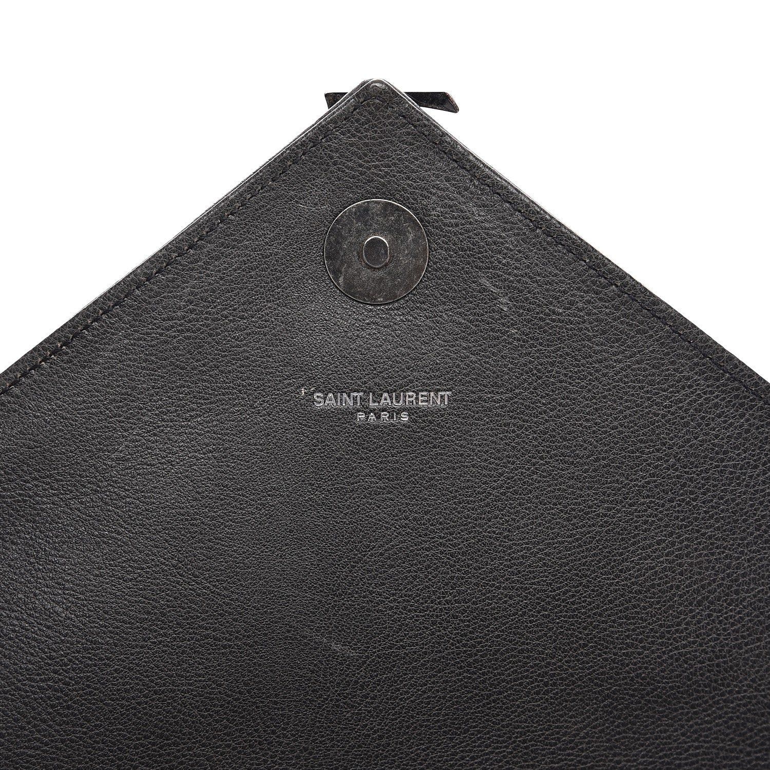 Saint Laurent Sheepskin Matelasse Chevron Monogram Large College Satchel Grey 7 of 15