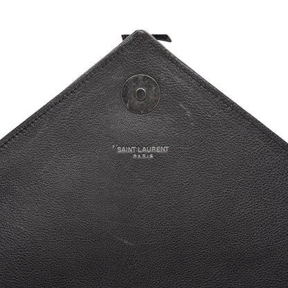 Saint Laurent Sheepskin Matelasse Chevron Monogram Large College Satchel Grey 7 of 15